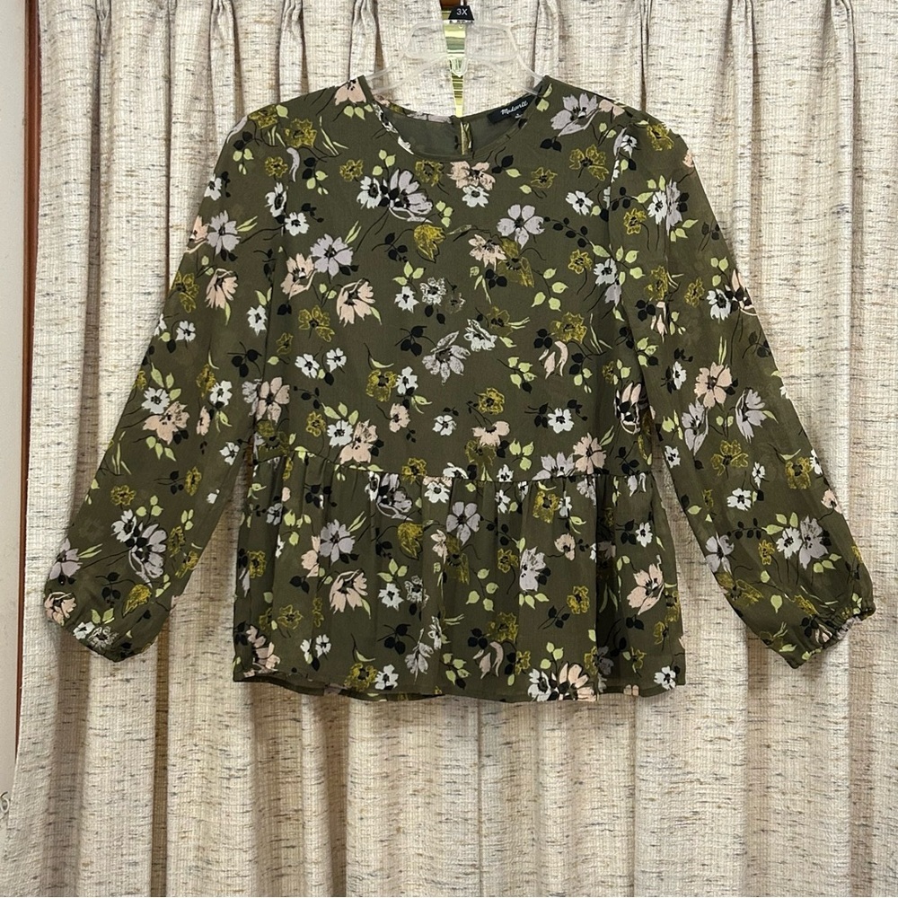 Madewell Georgette Peplum Blouse